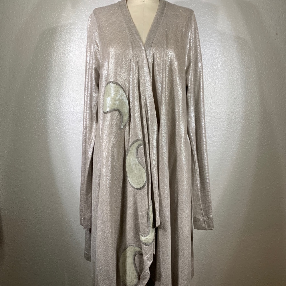 Johnny Was Biya Knit Linen Paisley Duster Sz L NWT